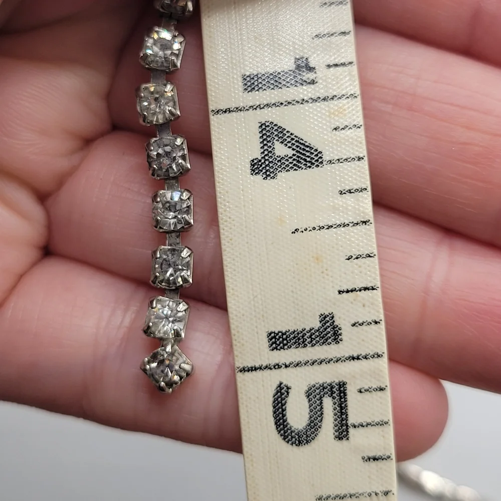 VTG Jewelry Set | Silver Tone & Clear Rhinestones | Unsigned - Picture 10 of 12